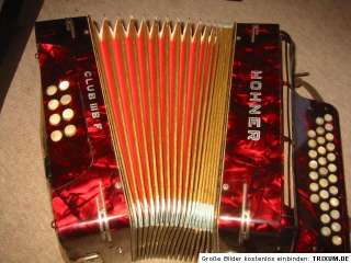 Nice Hohner Club III B F diatonic button accordion  