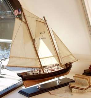 This Katy Of Norfolk sailboat models hull is built of solid wood 