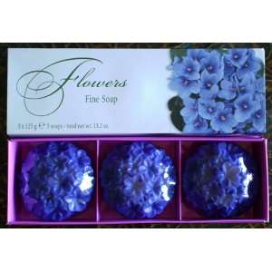  Sian Gest Flowers Violet Fine Soap Set Of 3 From Italy 