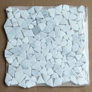  Calacatta Gold Crazy Mix Pebble Stone Mosaic Tile Tumbled 