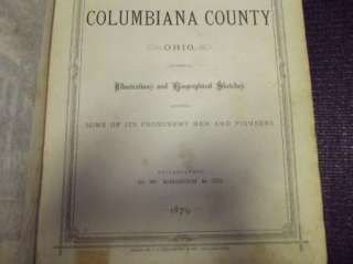 RARE HISTORY OF COLUMBIANA COUNTY OHIO 1879 D W ENSIGN ILLUSTRATED 