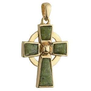   and Connemara Marble Celtic Cross Pendant   Made in Ireland Jewelry