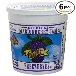 Sunfresh Seedless Marionberry Jam Freezerves, 16 Ounce Tubs (Pack of 6 