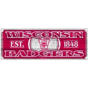  NCAA Wisconsin Badgers 9 by 30 Wood Sign Sports 