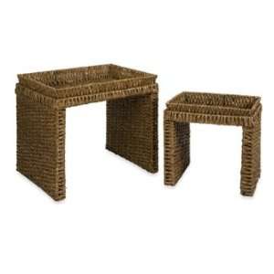  Trevonn Woven Tray Top Tables   Set of 2: Home & Kitchen