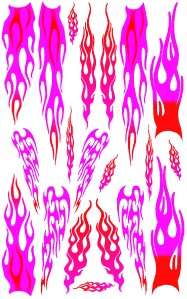24 DECAL FLAME SHEET #12 FOR CUSTOM DIECAST MODELS  