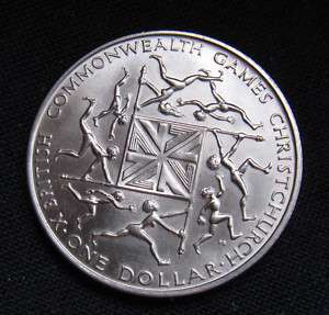 1974 New Zealand Dollar Commonwealth Games UNC Coin  