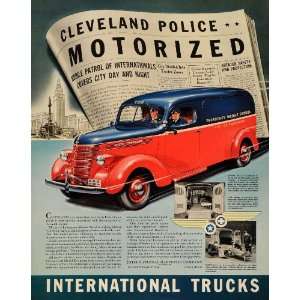 1939 Ad International Trucks Emergency Mobile Patrol   Original Print 