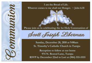 PERSONALIZED FIRST HOLY COMMUNION INVITATIONS ~ DIGITAL  