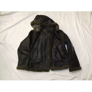    KIDS, REMOVABLE HOODED SHEARLING COAT SIZE M 