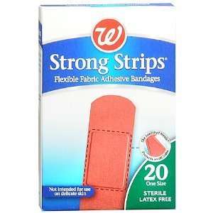  Strong Strips Flexible Fabric Adhesive Bandages, 1 Inch, 20 