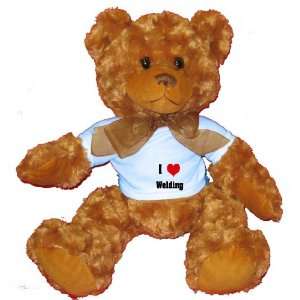   Love/Heart Welding Plush Teddy Bear with BLUE T Shirt Toys & Games