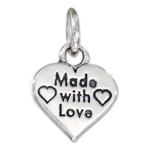  Sterling Silver High Polish Heart with Made with Love 