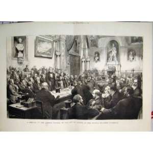  1875 City London Council Meeting Chamber Guildhall Old 