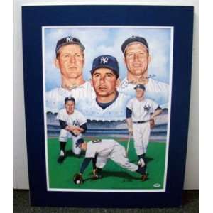 Mickey Mantle & Whitey Ford Signed 18x24 Print Psa Coa   Autographed 