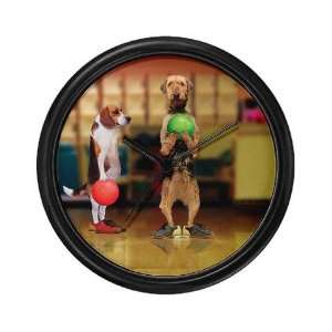  Bowling Dogs Dogs Wall Clock by 