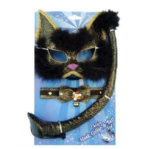  Glitter Mask Cat Set Black Beauty