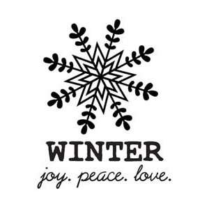   Stamp Winter Joy.Peace.Love; 3 Items/Order Arts, Crafts & Sewing