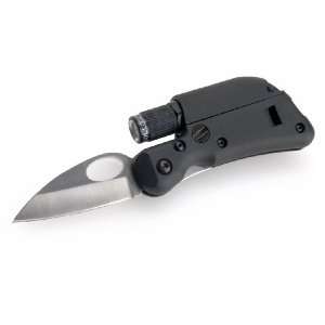   Knife With LED Flashlight and Signal Whistle, Black: Home Improvement
