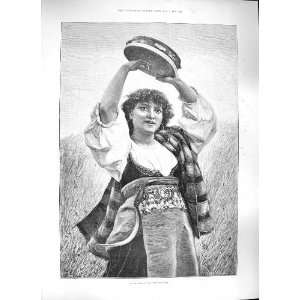 1889 GIRL ITALIAN REAPERS FESTIVAL SEAL JOHN LONDON