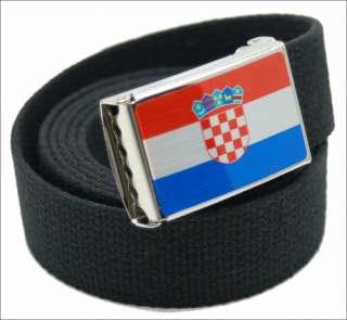 CROATIA / CROATIAN FLAG QUALITY WEB BELT & BUCKLE  