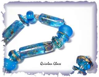 Quinlan Glass Orchid Lakes Handmade Lampwork Glass Beads  