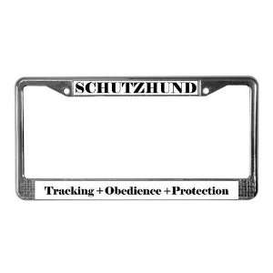 Schutzhund Military License Plate Frame by   