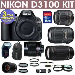  NIKON D3100 DIGITAL SLR CAMERA + NIKON 18 55mm VR LENS 