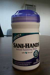 NEW 2x 50 COUNT SANI HANDS INSTANT SANITIZING WIPES WITH TENCEL 