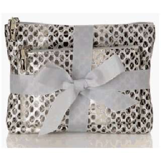   Biscayne Set of 2 Cosmetic Bags  Silver Python