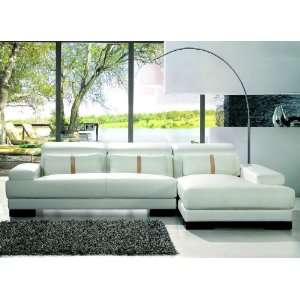  SBO 3921 Leather Sectional Sofa + Chair: Home & Kitchen