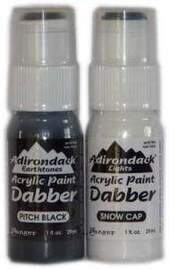 LOT 2 Adirondack Acrylic Paint Dabbers Black & White  