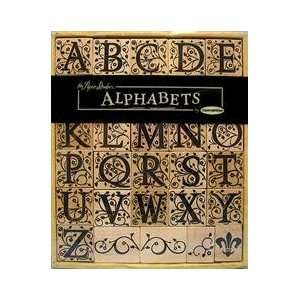  Filigree Alphabet Wood Mounted Rubber Stamp Set Office 
