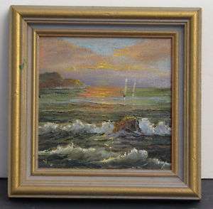   Duckworth Verne of Laguna Oil Painting Seascape 2 Sailboats  