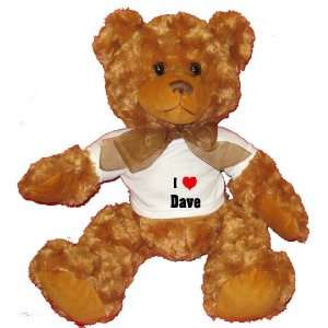   Love/Heart Dave Plush Teddy Bear with WHITE T Shirt: Toys & Games