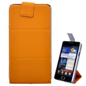   Leather Case for Samsung i9100 Galaxy S2 (Orange) 