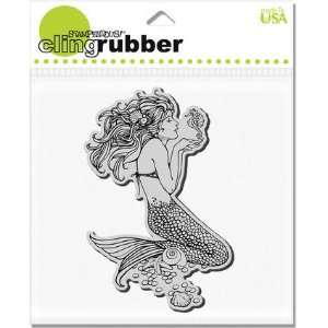  Mermaid   Cling Rubber Stamp: Arts, Crafts & Sewing