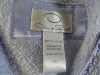 Oscar de la Renta Blue Classic Plush Zip Robe L/XL NR  