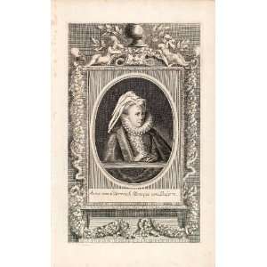  1721 Copper Engraving Portrait Anna Austria Albert V Duke 