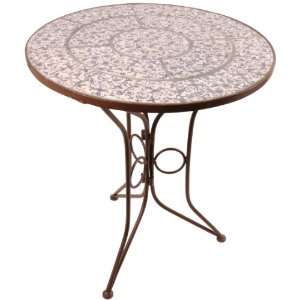  Esschert Design USA Aged Ceramic Bistro Table Patio, Lawn 