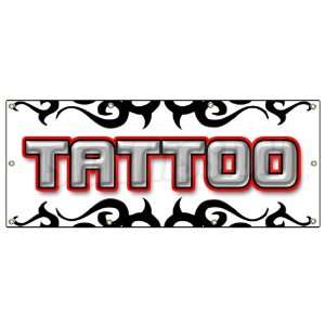 36x96 TATTOO 1 BANNER SIGN shop artist signs body art gun piercing 