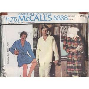  Vintage 1976 McCalls Mens Pajamas and Robe Sewing Pattern 