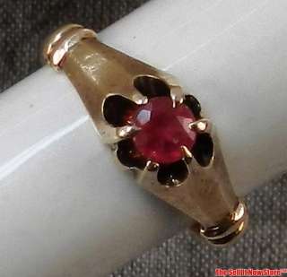   Gold Genuinue Ruby Baby Ring July Red Birthstone Jewelry Sz3+  