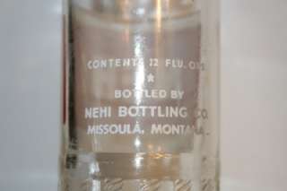 NEHI 12oz MISSOULA MONTANA Old ACL Soda Pop Bottle  