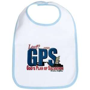  Baby Bib Sky Blue Lost Use GPS Gods Plan of Salvation 