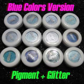 Eyeshadow Make Up Blue Version pigment Glitter 12pcs  