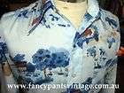   Mens 70s Polyester Big Collar Disco PHOTO PRINT Shirt M  