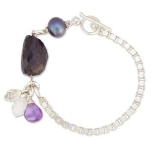  Amethyst and pearl charm bracelet, Sugar Lily Jewelry