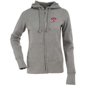 Utah Womens Zip Front Hoody Sweatshirt (Grey):  Sports 
