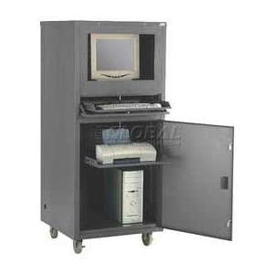  Deluxe Mobile Security Computer Cabinet   Gray   Assembled 